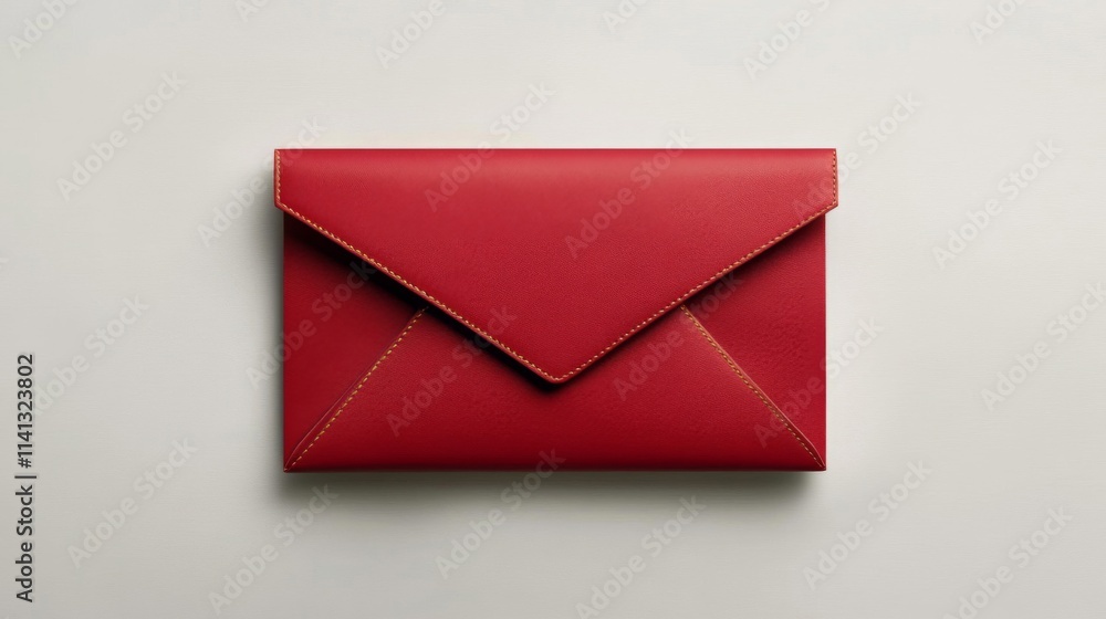 Red Leather Envelope Style Clutch Wallet Red Leather Envelope Style Clutch Wallet