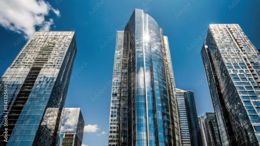 Futuristic City, Symmetry of Buildings and Sky Futuristic City, Symmetry of Buildings and Sky