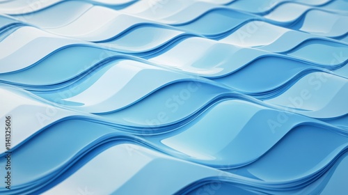 Abstract close-up of flowing blue waves creating a smooth, serene pattern.