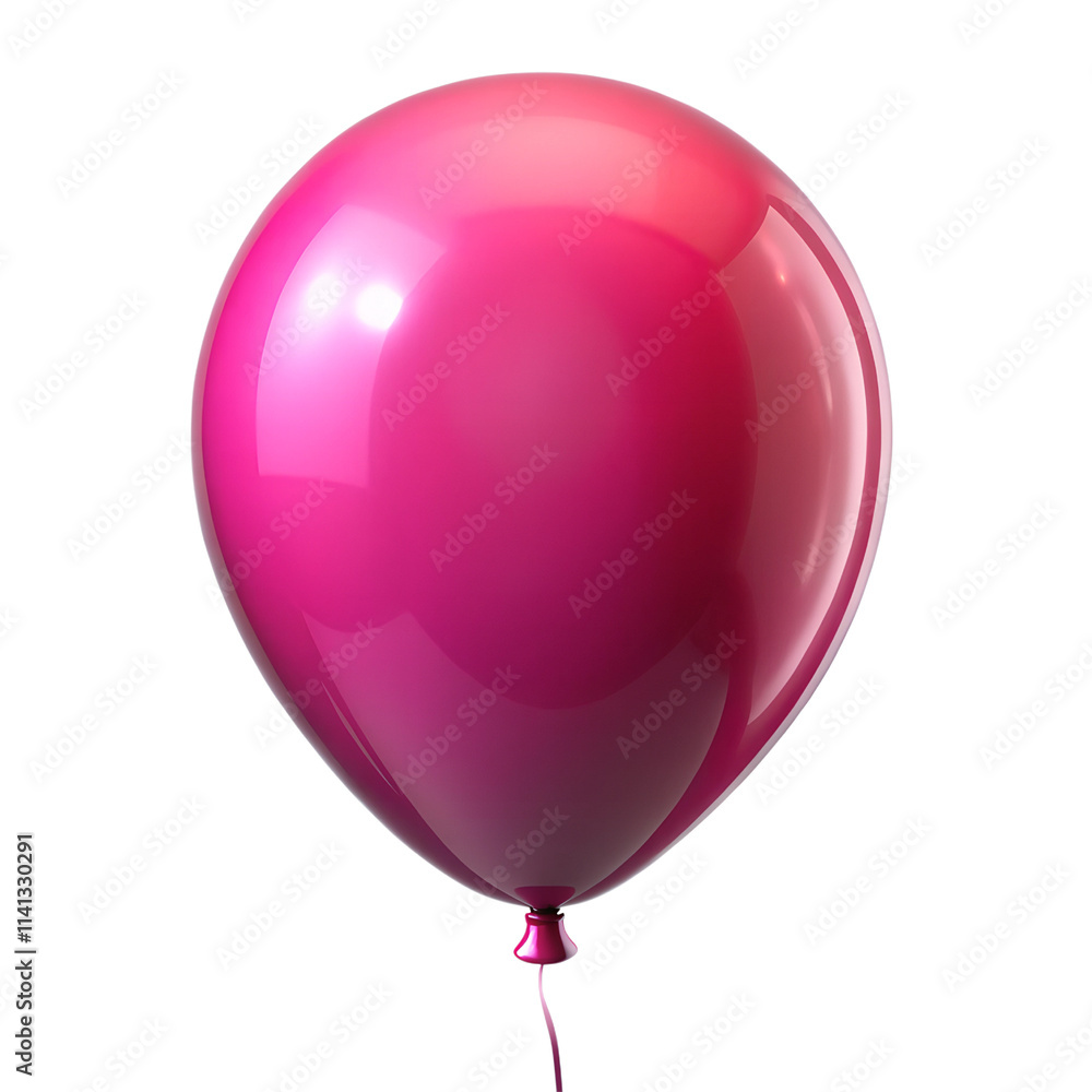 Colorful Magenta air balloons in a row isolated on transparent background, birthday party invitation or festive event decor Colorful Magenta air balloons in a row isolated on transparent background, birthday party invitation or festive event decor