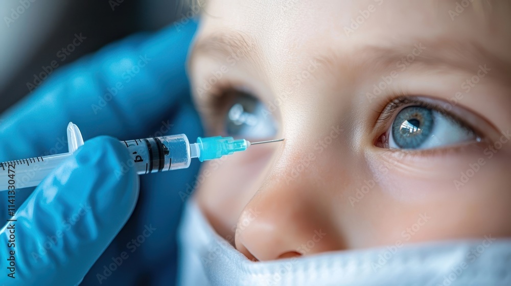 Close up view of a doctor s hand holding a syringe or medical instrument performing an eye injection or comprehensive eye examination on a patient in a medical clinic or hospital setting Close up view of a doctor s hand holding a syringe or medical instrument performing an eye injection or comprehensive eye examination on a patient in a medical clinic or hospital setting