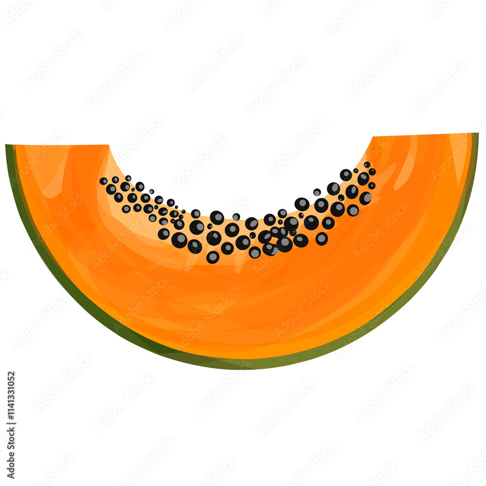Papaya fruit illustration, healthy food Papaya fruit illustration, healthy food