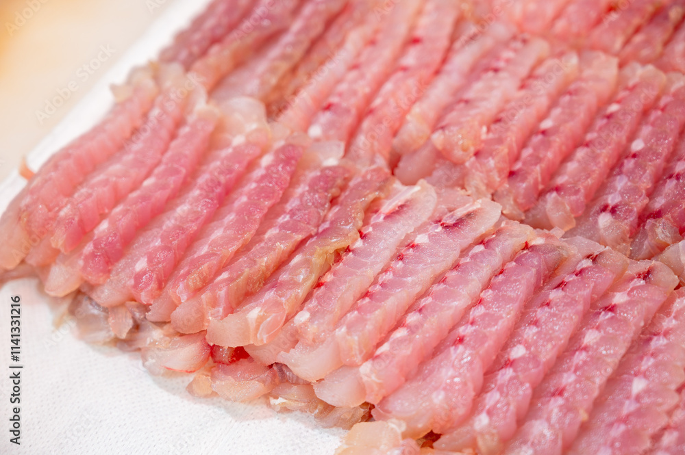 Korean traditional food. Skate sashimi Korean traditional food. Skate sashimi