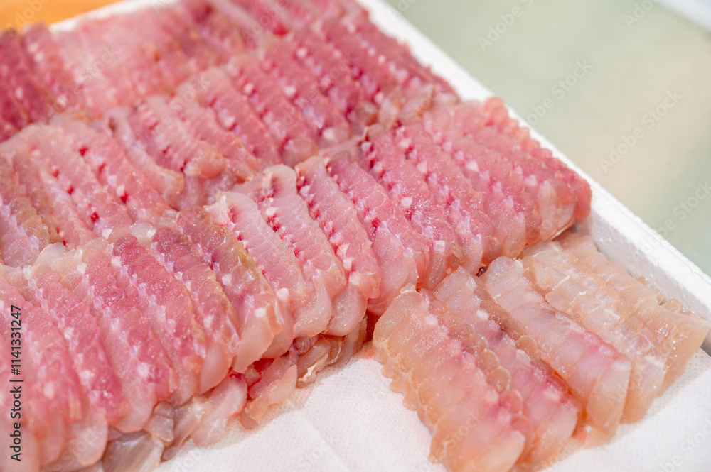 Korean traditional food. Skate sashimi Korean traditional food. Skate sashimi