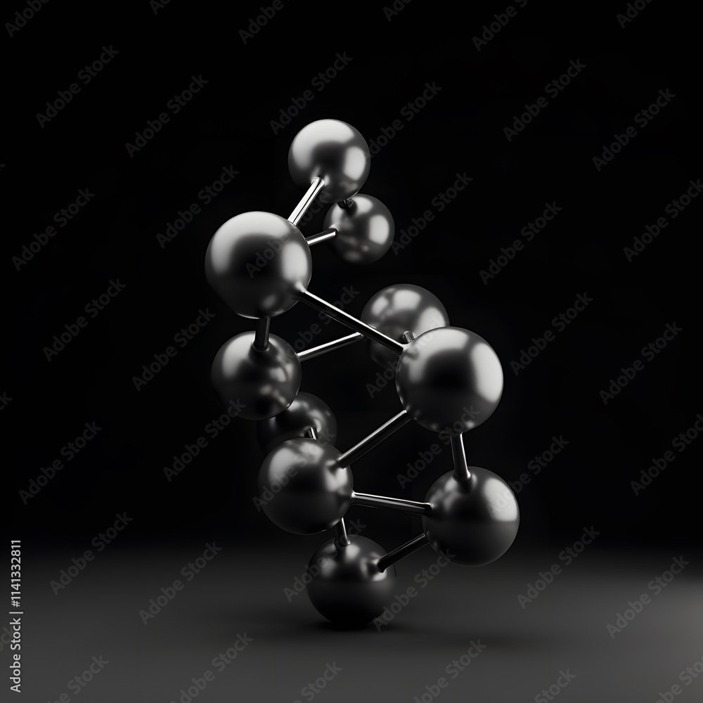 Obraz premium Abstract Molecular Structure Science Chemistry and Nanotechnology