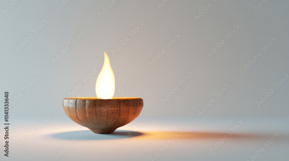 Illuminated Wooden Diya A Symbol of Hope and Light in Minimalist Setting Illuminated Wooden Diya A Symbol of Hope and Light in Minimalist Setting