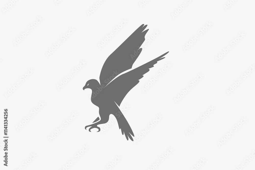 Obraz premium Falcon move fast attack silhouette logo or symbol vector