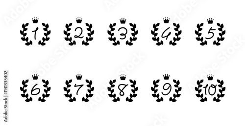 シンプルでかわいい、月桂樹のランキングアイコンセット