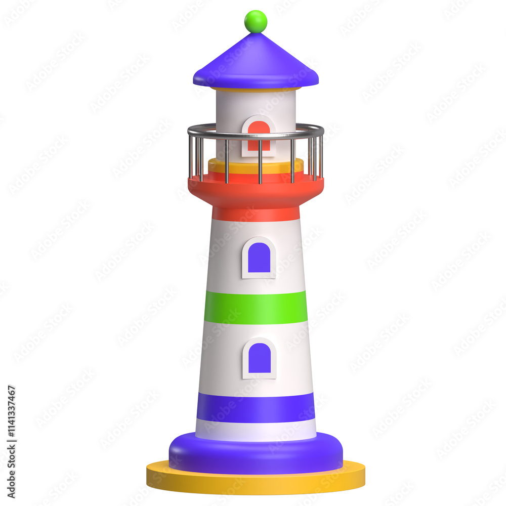 Lighthouse for Navigation 3D Icon Lighthouse for Navigation 3D Icon