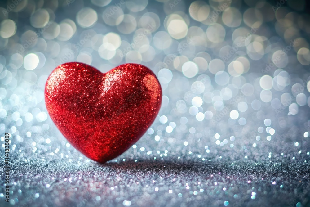 Festive red glitter heart: a glamorous Valentine's backdrop for luxury photoshoots. Festive red glitter heart: a glamorous Valentine's backdrop for luxury photoshoots.