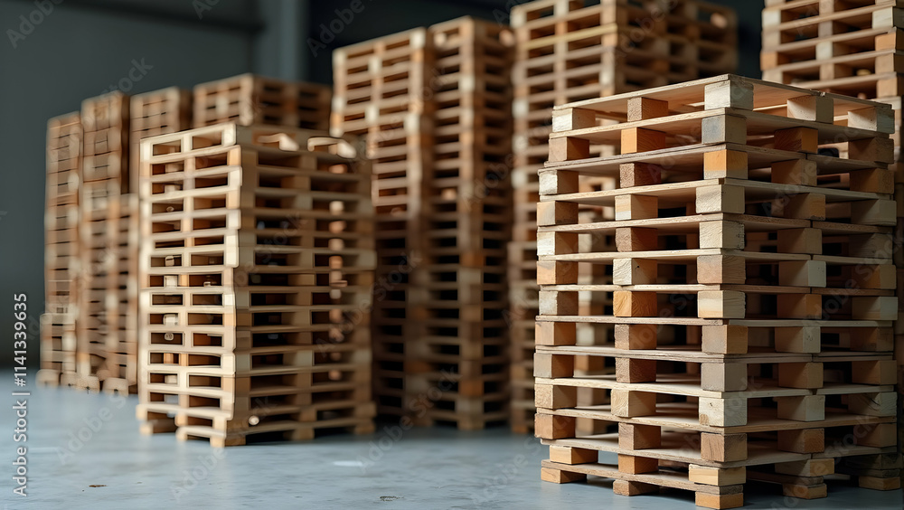 A captivating sight of stacked wooden pallets, resembling miniature city buildings, creating a unique urban landscape. A captivating sight of stacked wooden pallets, resembling miniature city buildings, creating a unique urban landscape.