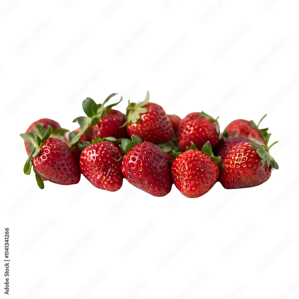 A collection of ripe strawberries on a transparent background, highlighting their juicy texture and natural sweetness. A collection of ripe strawberries on a transparent background, highlighting their juicy texture and natural sweetness.