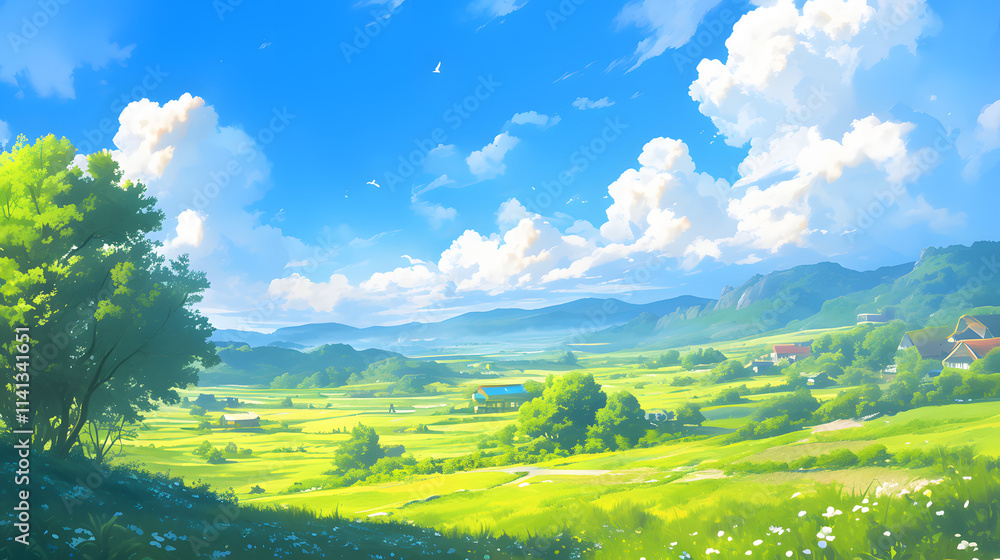 Fototapeta premium Peaceful Countryside landscape