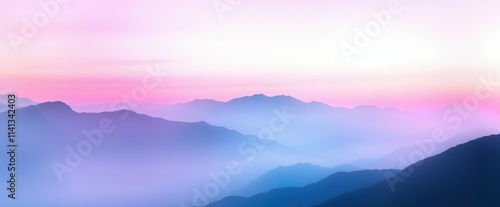 "Serene Dreamscape: A Pastel Mountain Vista"