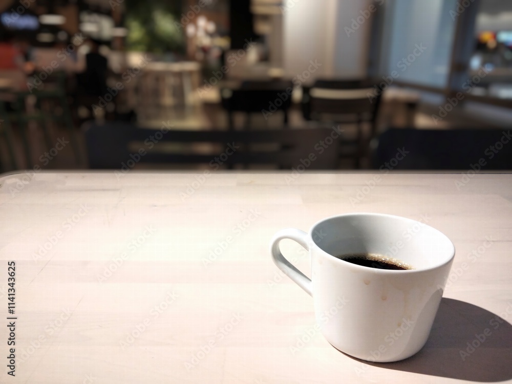 white half coffee cup on table in cafe white half coffee cup on table in cafe