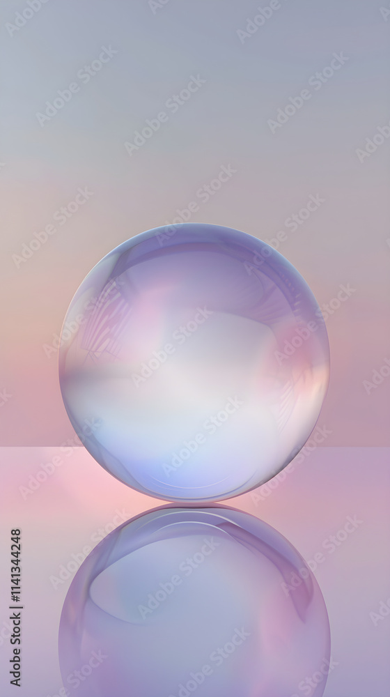 Elegant and Minimalistic Bubble Icon with Translucent Pastel Colors and Light Reflections Elegant and Minimalistic Bubble Icon with Translucent Pastel Colors and Light Reflections