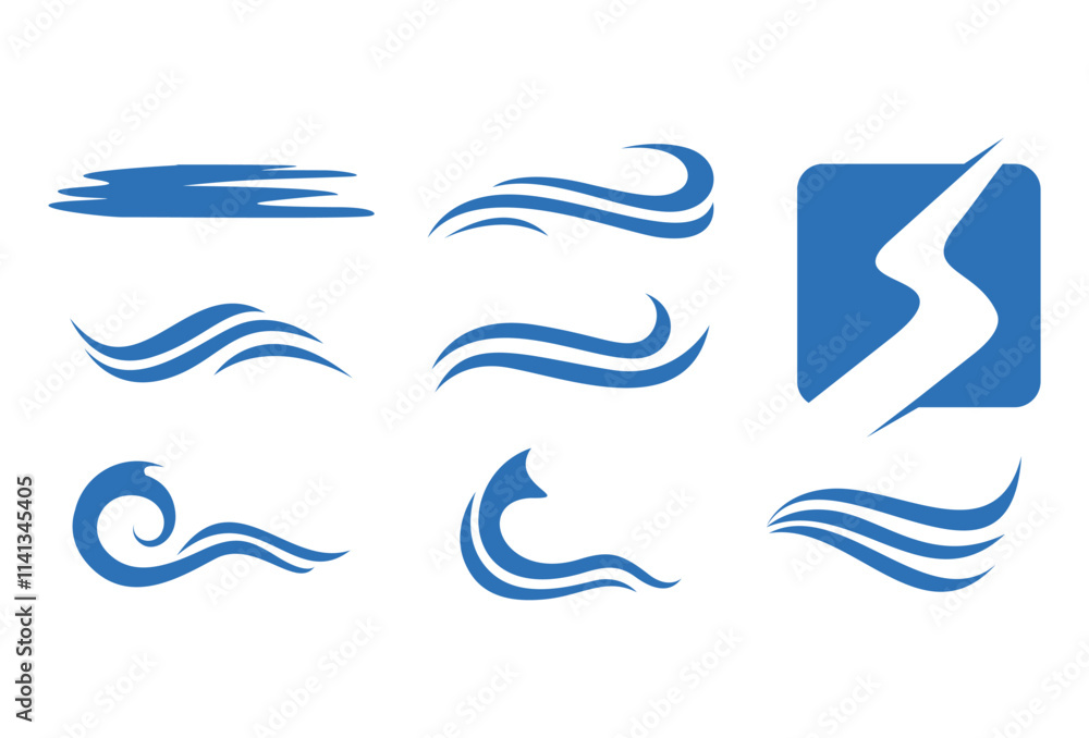 River icon logo company. isolated on transparant background. vector template River icon logo company. isolated on transparant background. vector template