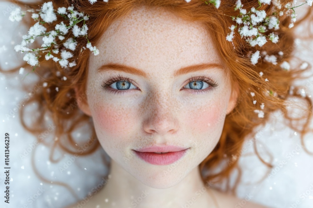 Enchanting Redhead with Floral Accents Enchanting Redhead with Floral Accents