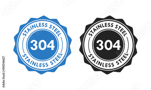 Stainless steel 304 design logo badge template illustration photo