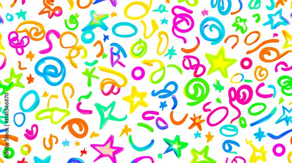 Funky Bright Circles and Stars Pattern Design Funky Bright Circles and Stars Pattern Design