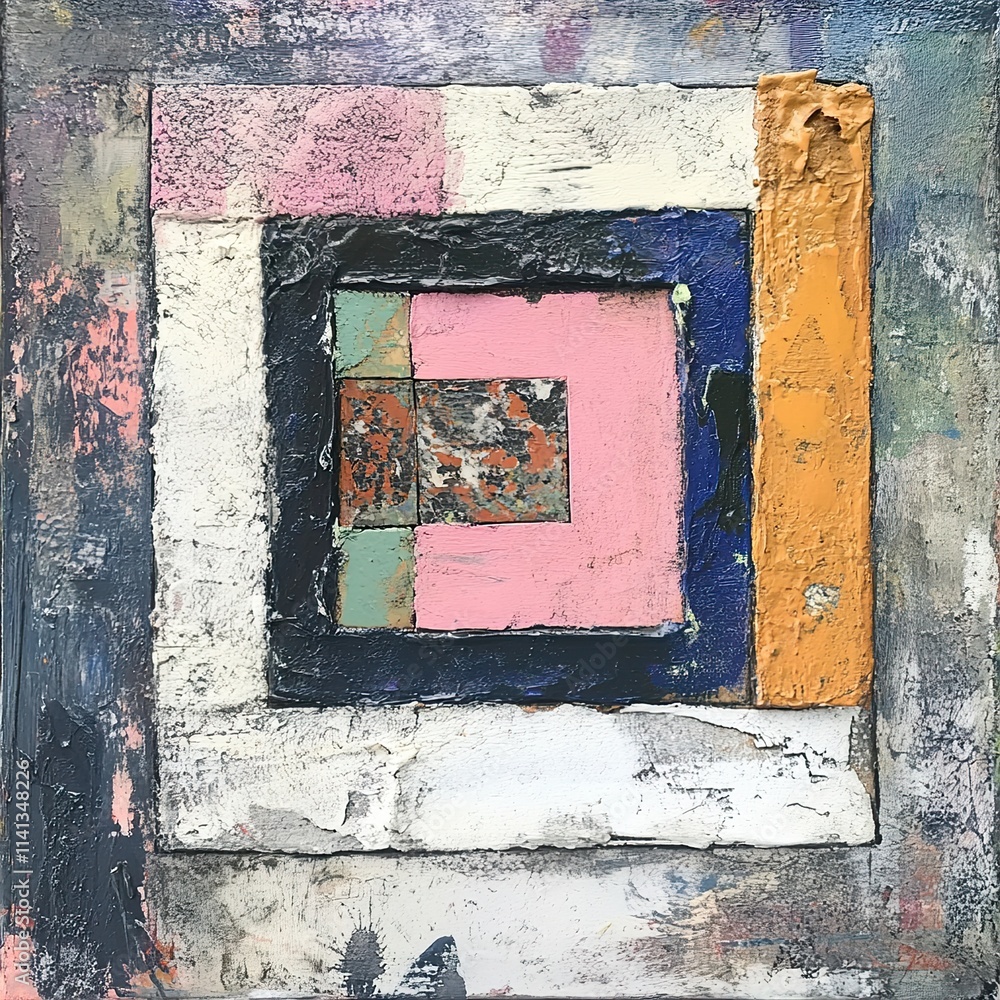 Naklejka premium Abstract Composition: Layers of Color and Texture