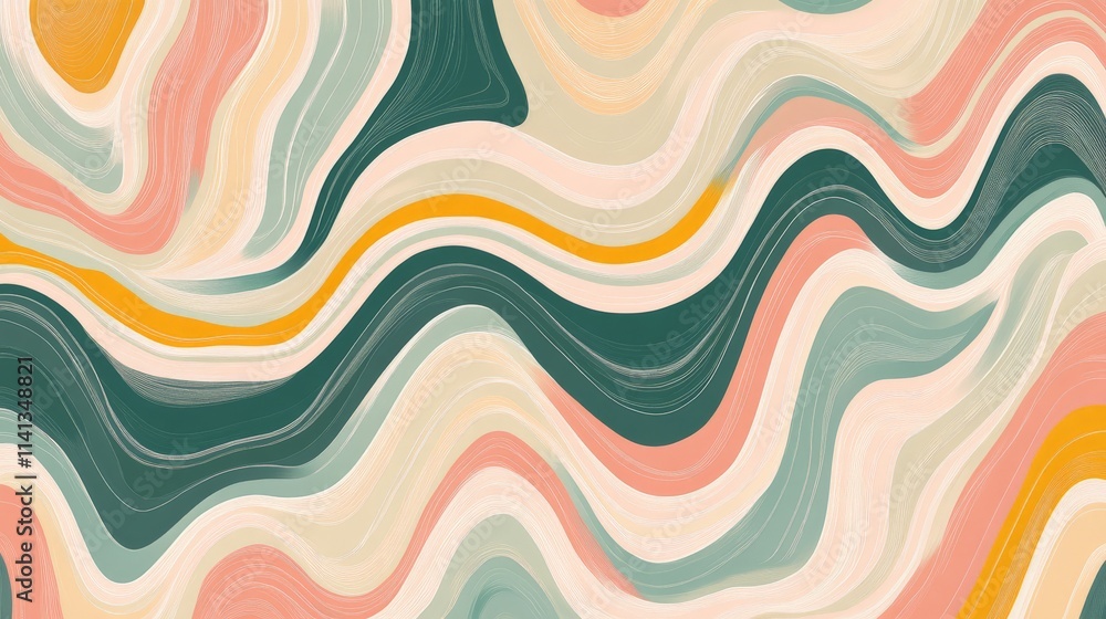 Vibrant Retro Waves in Pastel and Neon Hues Vibrant Retro Waves in Pastel and Neon Hues