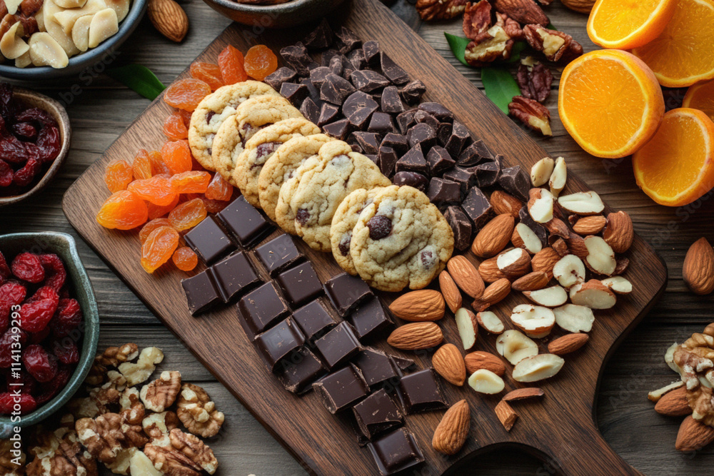 Assorted Nuts Dried Fruits Chocolate and Cookies Assorted Nuts Dried Fruits Chocolate and Cookies