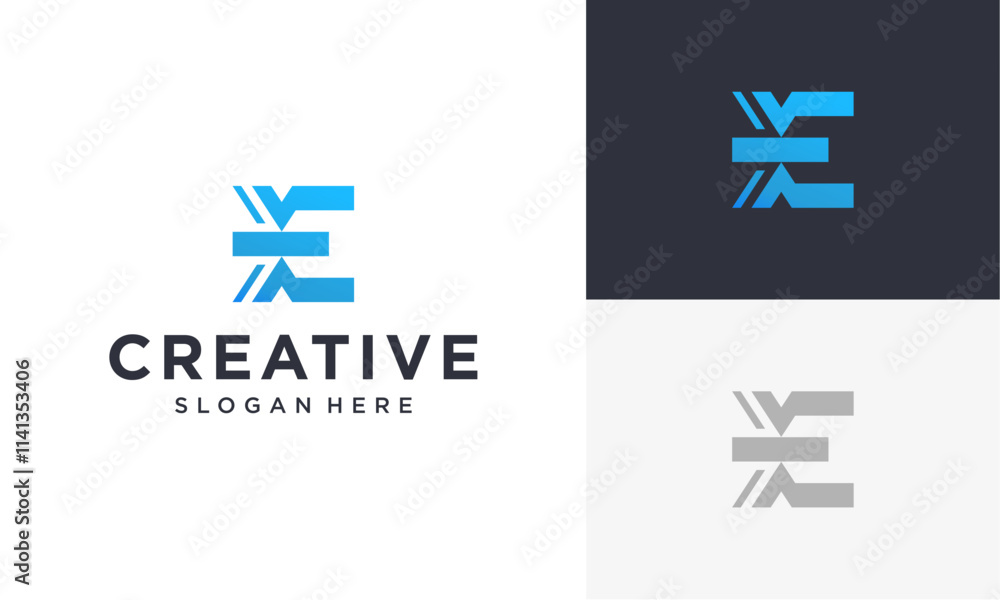 initial e vector logo initial e vector logo