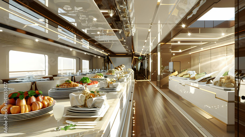 Exquisite Buffet Dining Experience Aboard a Luxury Cruise Ship

 photo