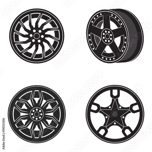 Car rim vector logo illustration design