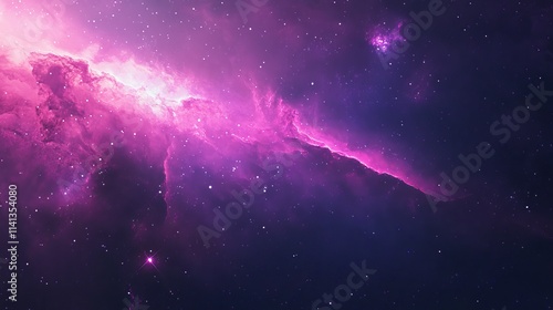 Fototapeta Naklejka Na Ścianę i Meble -  Stunning galaxy background with pink and purple nebula in deep space