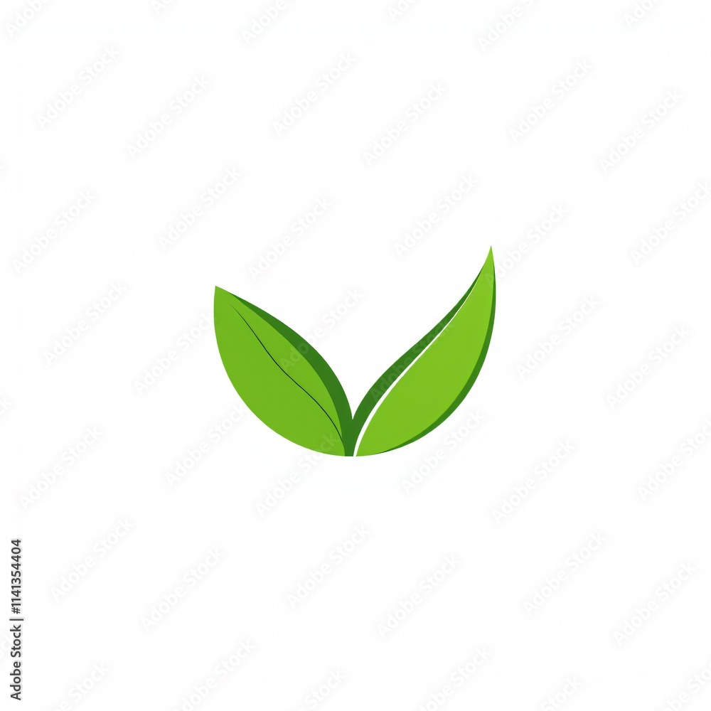 Stylized green leaf logo design for eco-friendly brand in minimalistic style Stylized green leaf logo design for eco-friendly brand in minimalistic style