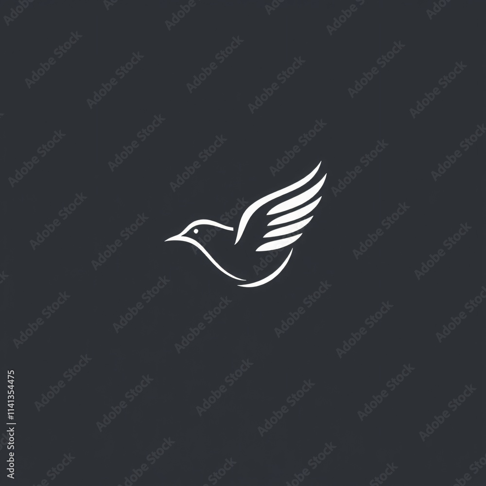Obraz premium Elegant bird logo design featuring wings set against a dark background in a modern vector style