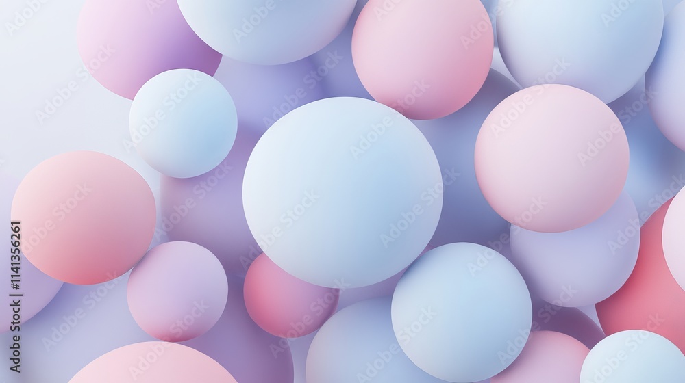 Abstract geometric composition with pastel spheres in modern minimal style Abstract geometric composition with pastel spheres in modern minimal style