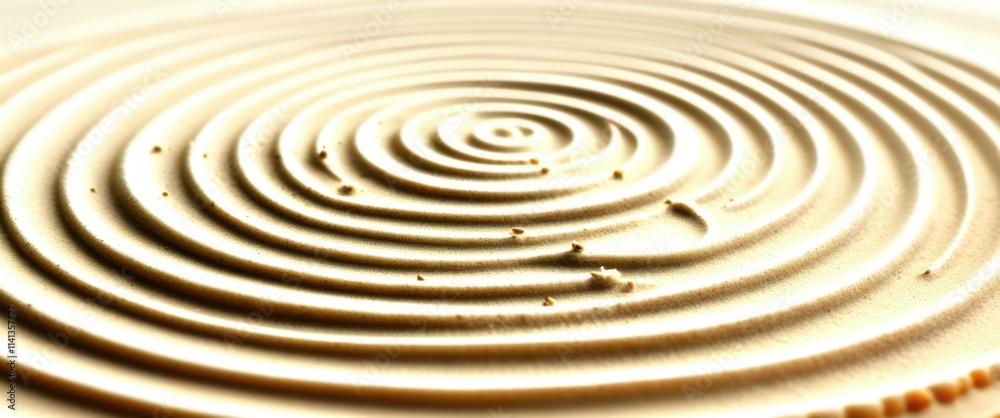 A close-up photograph of a circular ripple pattern on the surface of water, with concentric circles radiating outward from the center. The water is a light, creamy color, and the lighting is soft and A close-up photograph of a circular ripple pattern on the surface of water, with concentric circles radiating outward from the center. The water is a light, creamy color, and the lighting is soft and