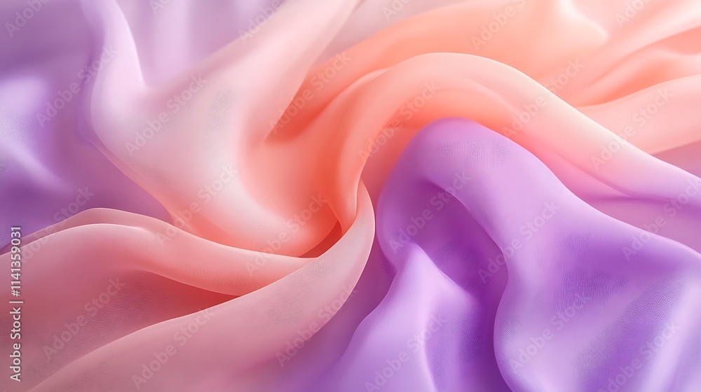 Draped pastel fabric showcasing soft pink and purple hues Draped pastel fabric showcasing soft pink and purple hues