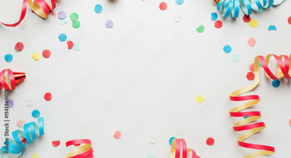 Obraz premium Festive Celebration Background with Confetti and Streamers