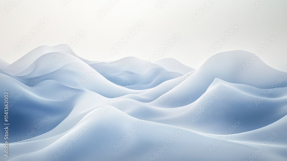 Fototapeta premium Abstract Blue Wave Hills Minimalist Background