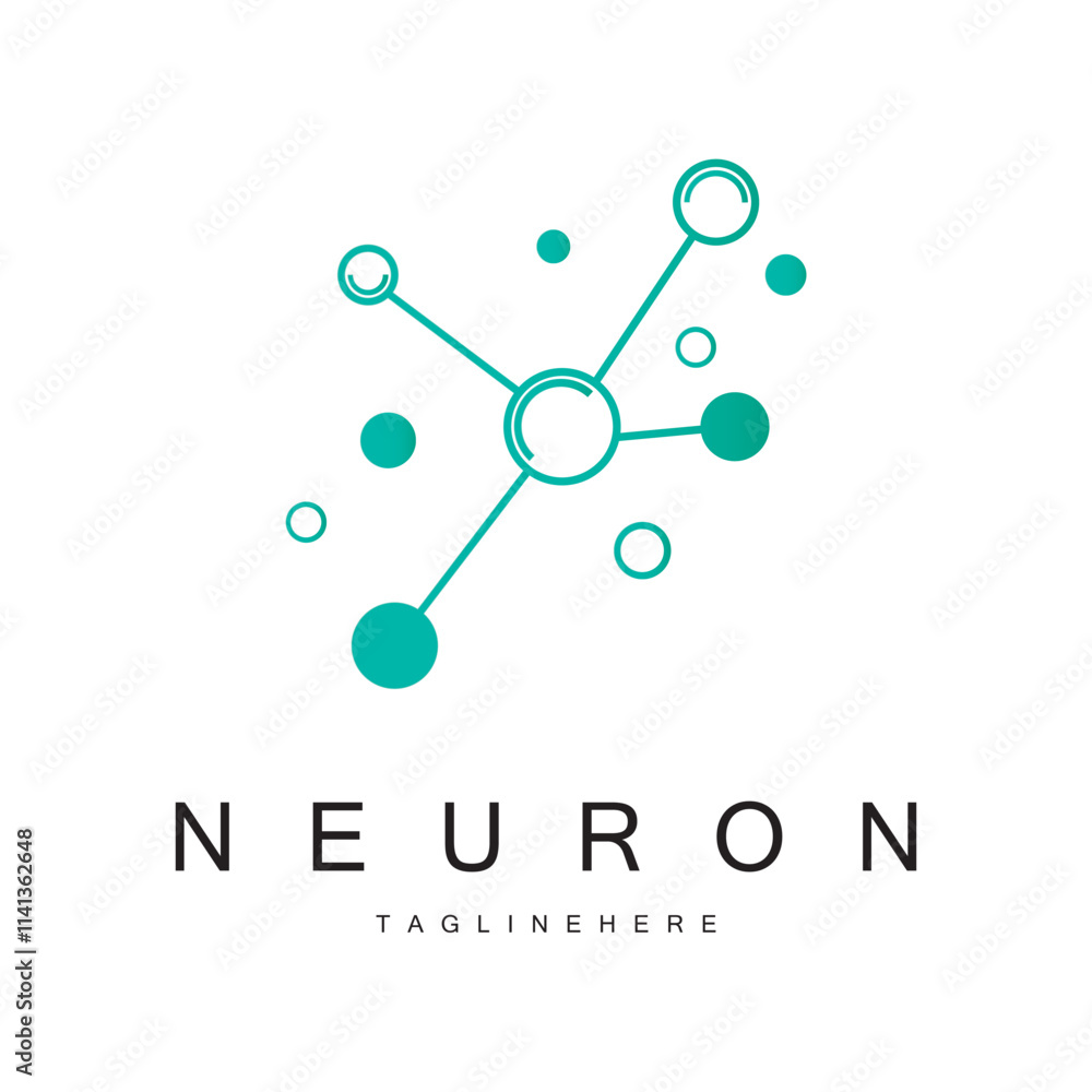 Neuron logo or brain nerve cell logo design, template icon, molecule, atom, brain cell, logo illustration template with vector concept Neuron logo or brain nerve cell logo design, template icon, molecule, atom, brain cell, logo illustration template with vector concept