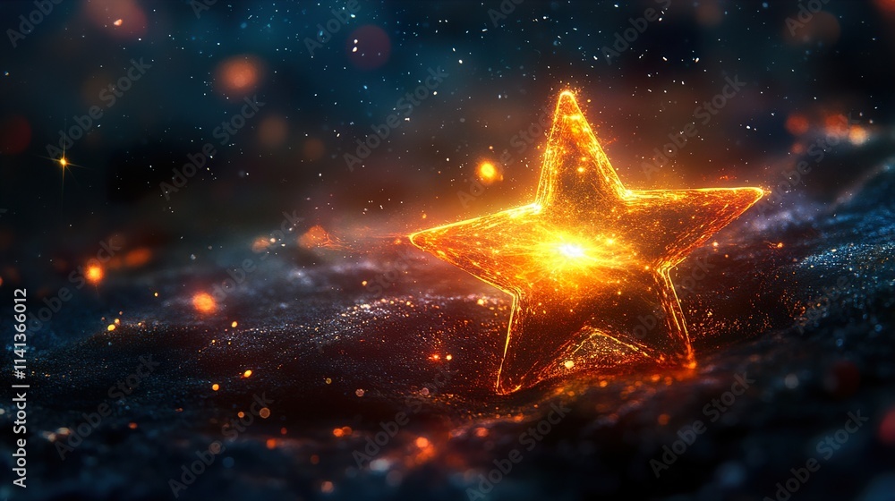 Fiery Star: A Cosmic Dream of Light and Hope Fiery Star: A Cosmic Dream of Light and Hope