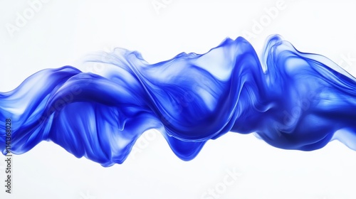 Blue ink swirling in water, abstract fluid