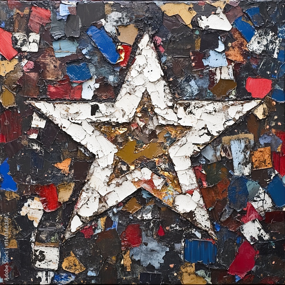 Fototapeta premium Cracked Star: An Abstract Expression of Hope and Resilience