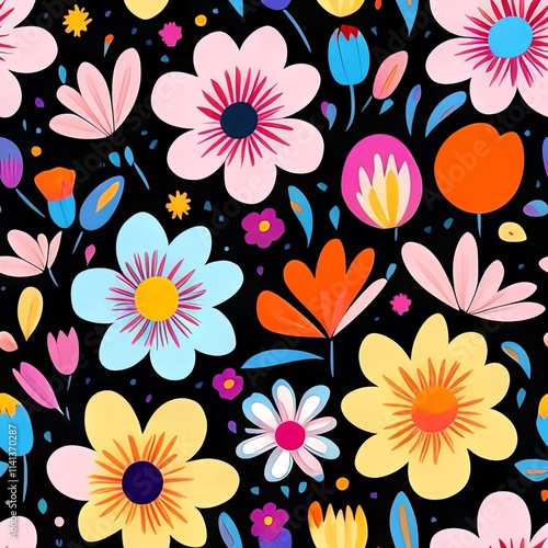 Colorful Abstract Seamless Geometric Pattern Background Texture Design Vector Print Wallpaper

