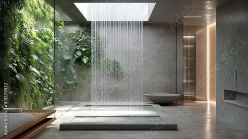 Surreal Waterfall Shower Feature with Modern Design