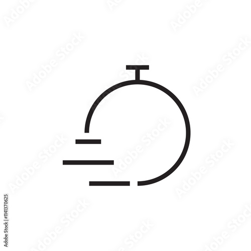 fast quick timer icon outline stroke vector eps