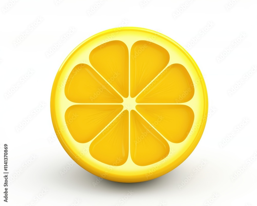 Fresh Lemon Slice on a Bright Background Perfect for Food Photography Fresh Lemon Slice on a Bright Background Perfect for Food Photography