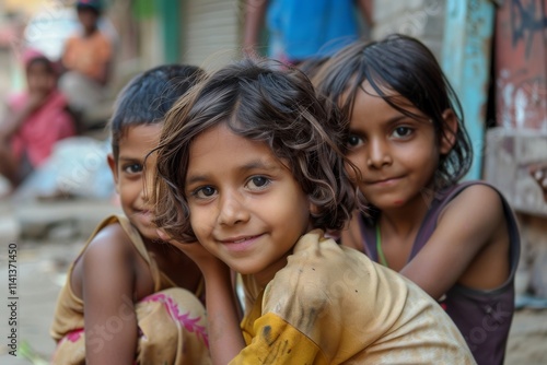 Burdwan Town, Purba Bardhaman District, West Bengal / India - Circa August 2017. Children from Burdwan town. photo