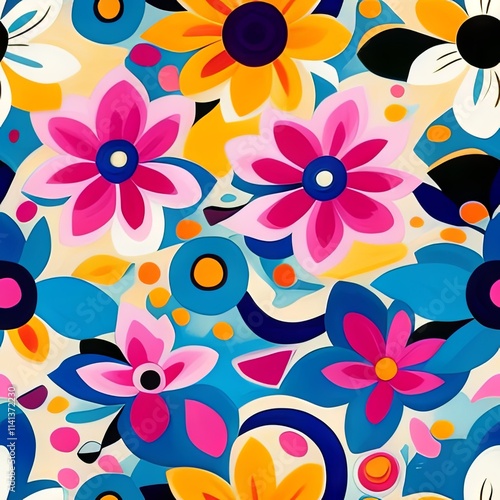 Colorful Abstract Seamless Geometric Pattern Background Texture Design Vector Print Wallpaper

