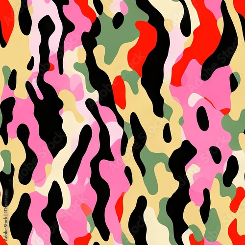 Colorful Abstract Seamless Geometric Pattern Background Texture Design Vector Print Wallpaper

