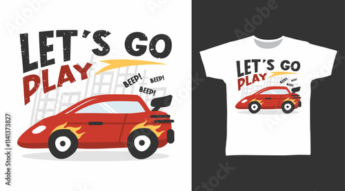 Race car hand drawn vector t-shirt design